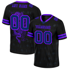 Custom Black Skull Fashion Purple Personalized Authentic Football Jersey FBJ02-bc0fbc0