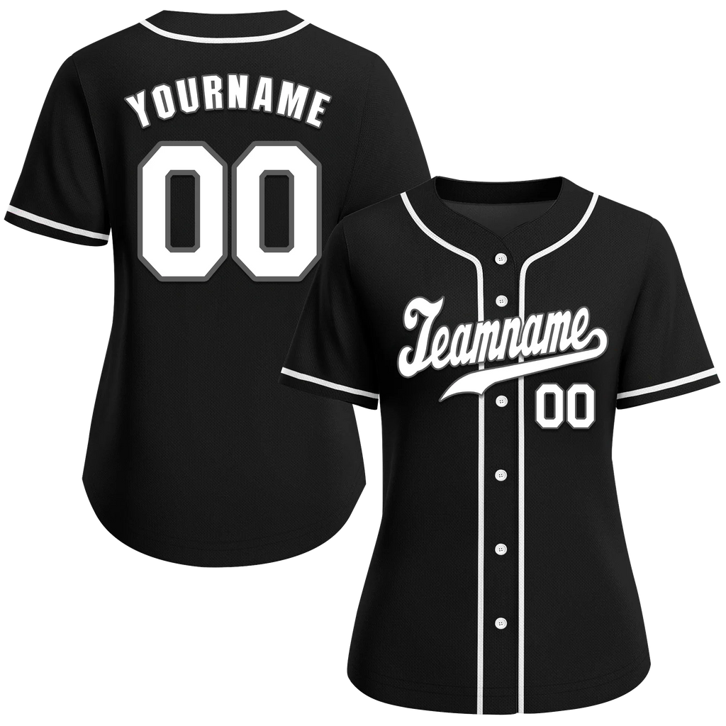 Custom Black Classic Style White Authentic Baseball Jersey - Coolcustomize