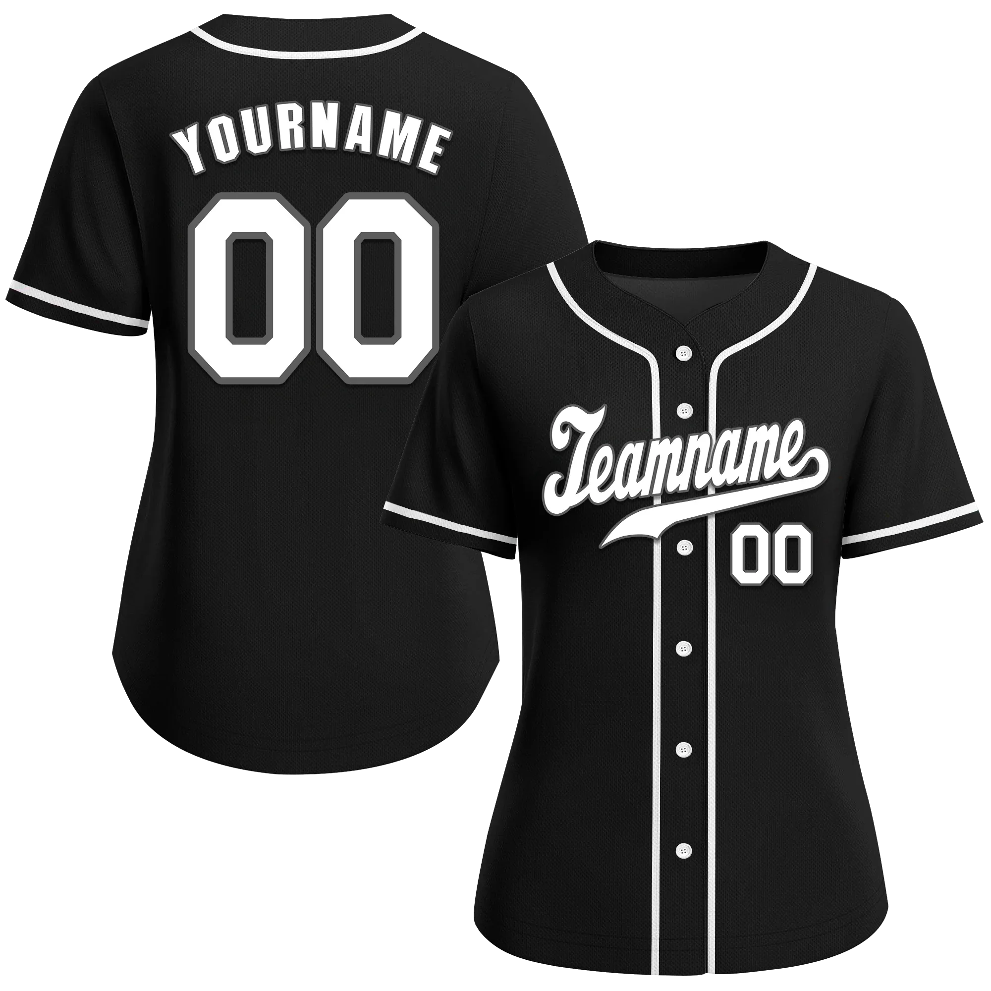 Custom Black Classic Style White Authentic Baseball Jersey - Coolcustomize