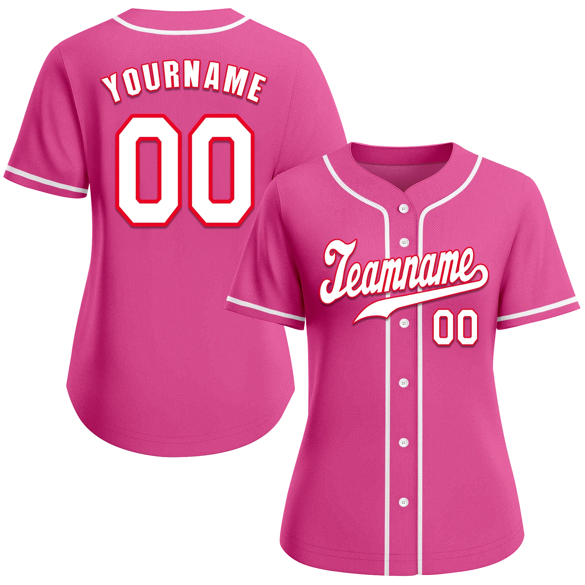 Custom Pink Classic Style White Authentic Baseball Jersey - Coolcustomize