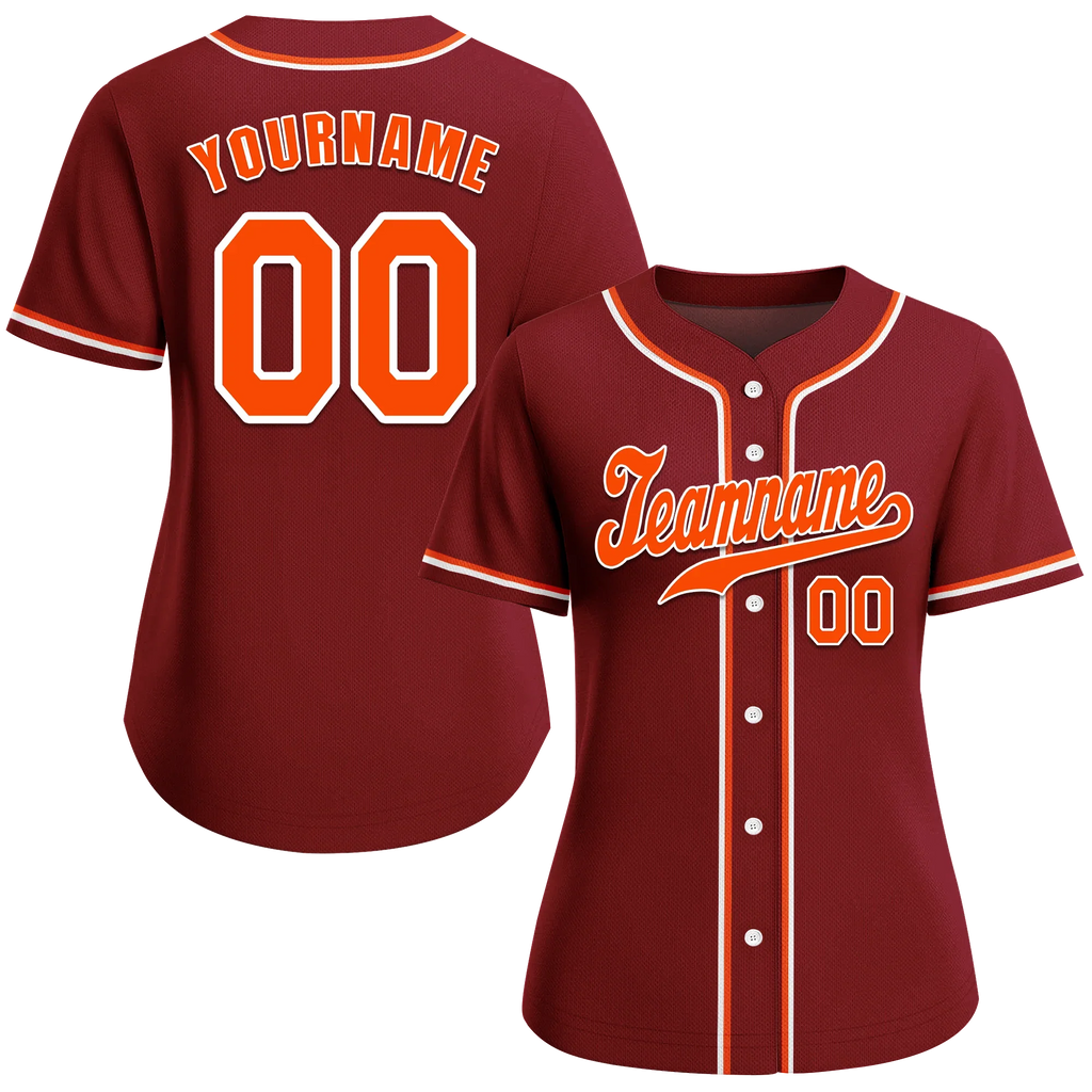 Custom Brown Classic Style Orange Authentic Baseball Jersey - Coolcustomize