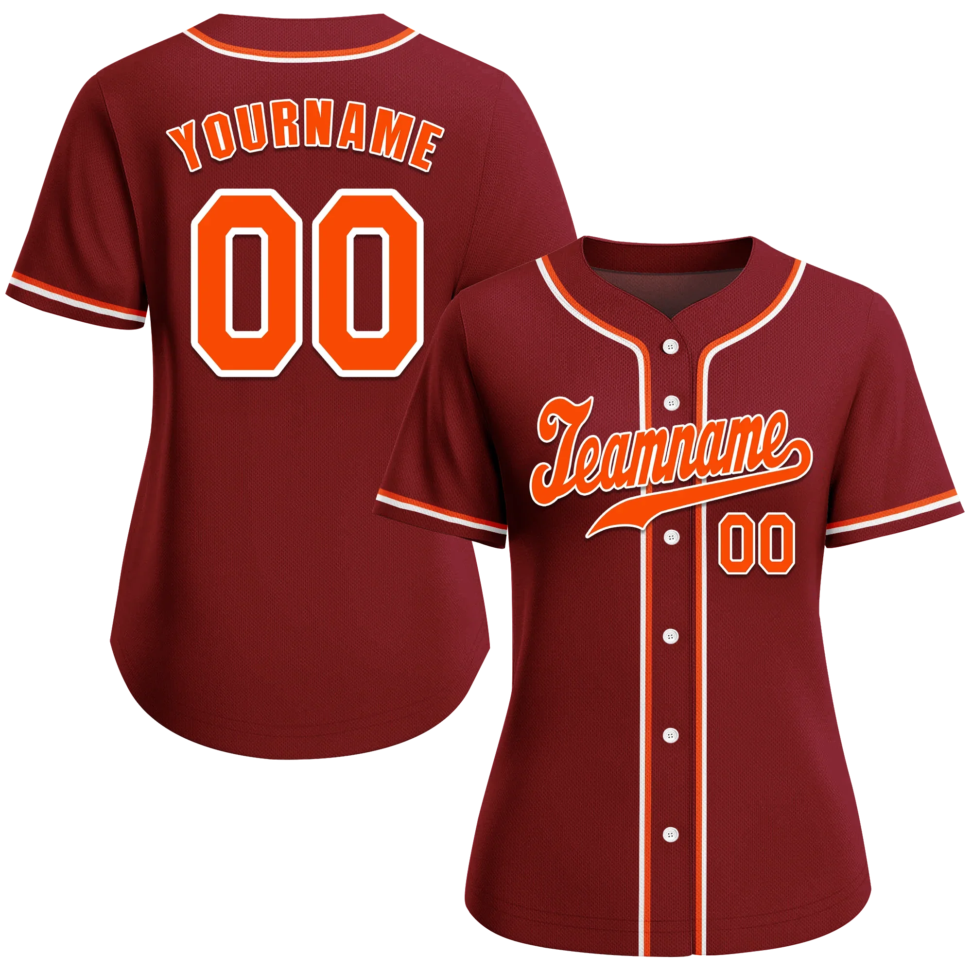 Custom Brown Classic Style Orange Authentic Baseball Jersey - Coolcustomize