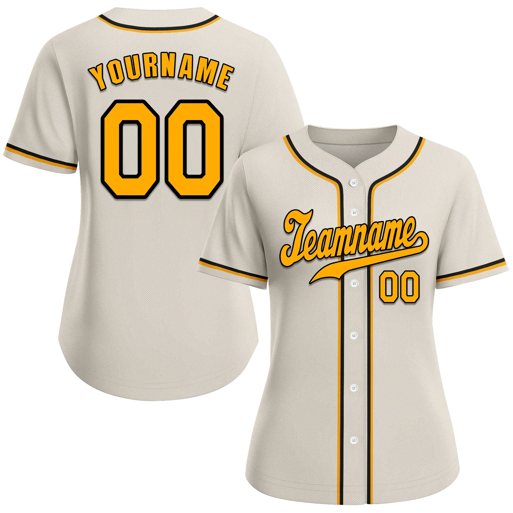 Custom Grey Classic Style Yellow Authentic Baseball Jersey - Coolcustomize