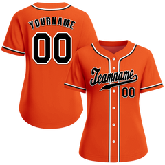 Custom Orange Classic Style Black Authentic Baseball Jersey