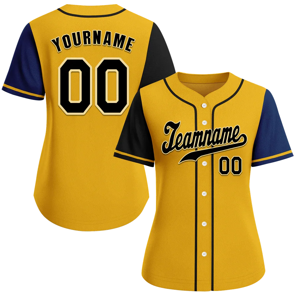 Custom Yellow Two Tone Black Authentic Baseball Jersey - Coolcustomize