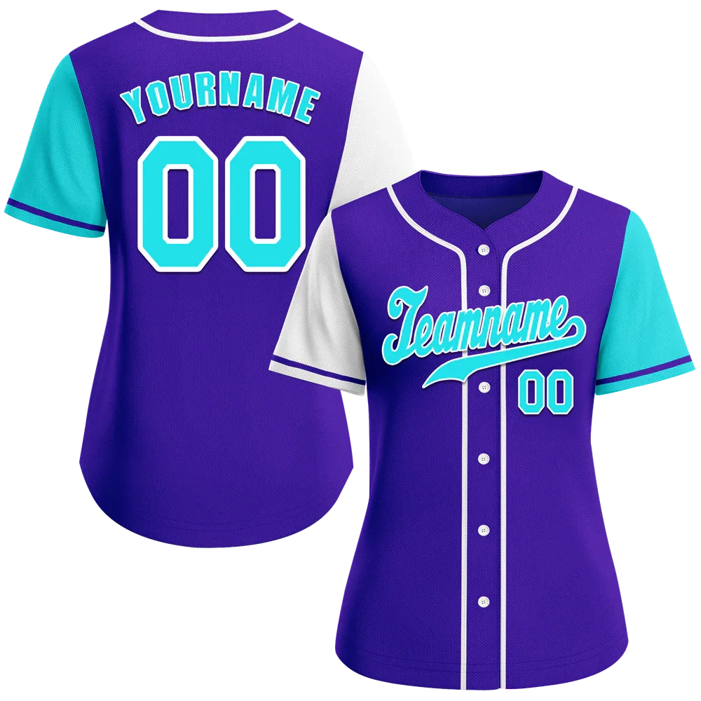 Custom Blue Two Tone Aqua Authentic Baseball Jersey - Coolcustomize