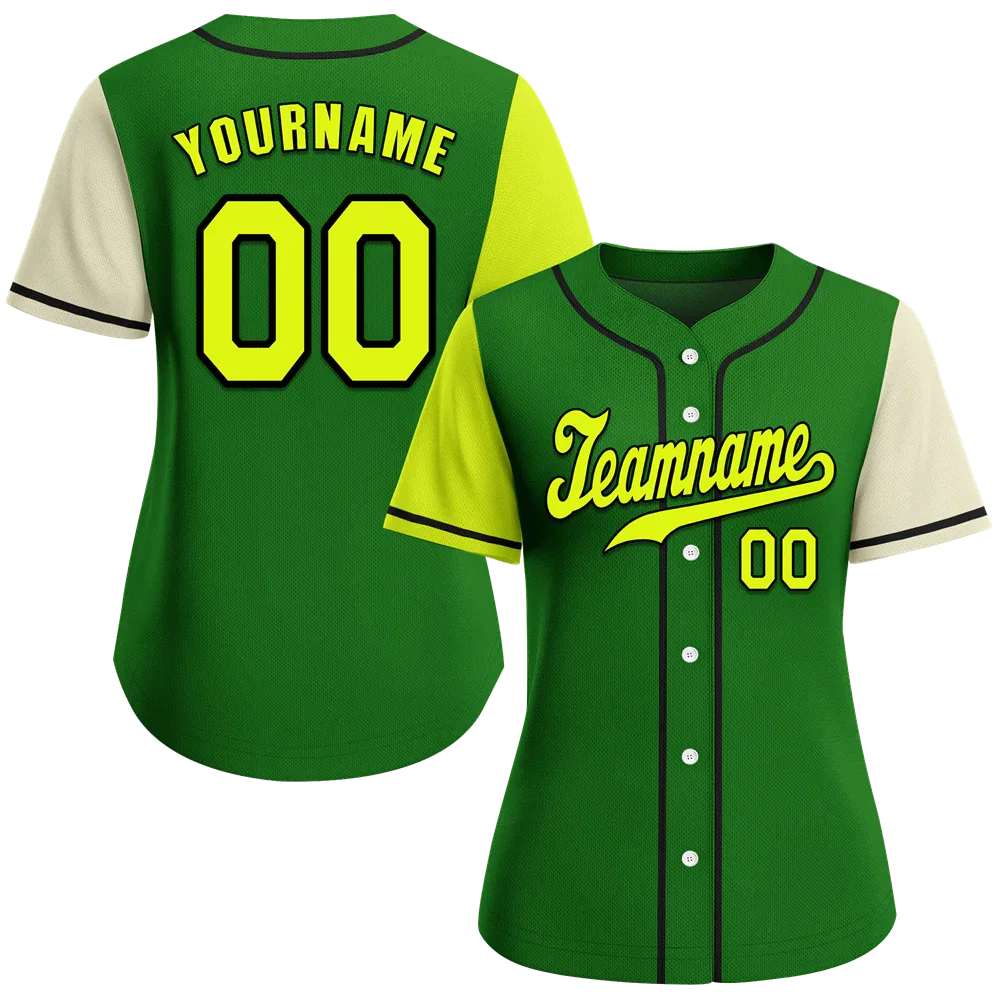 Custom Green Two Tone Yellow Authentic Baseball Jersey - Coolcustomize