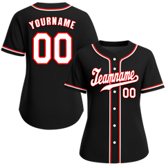 Custom Black Classic Style White Authentic Baseball Jersey