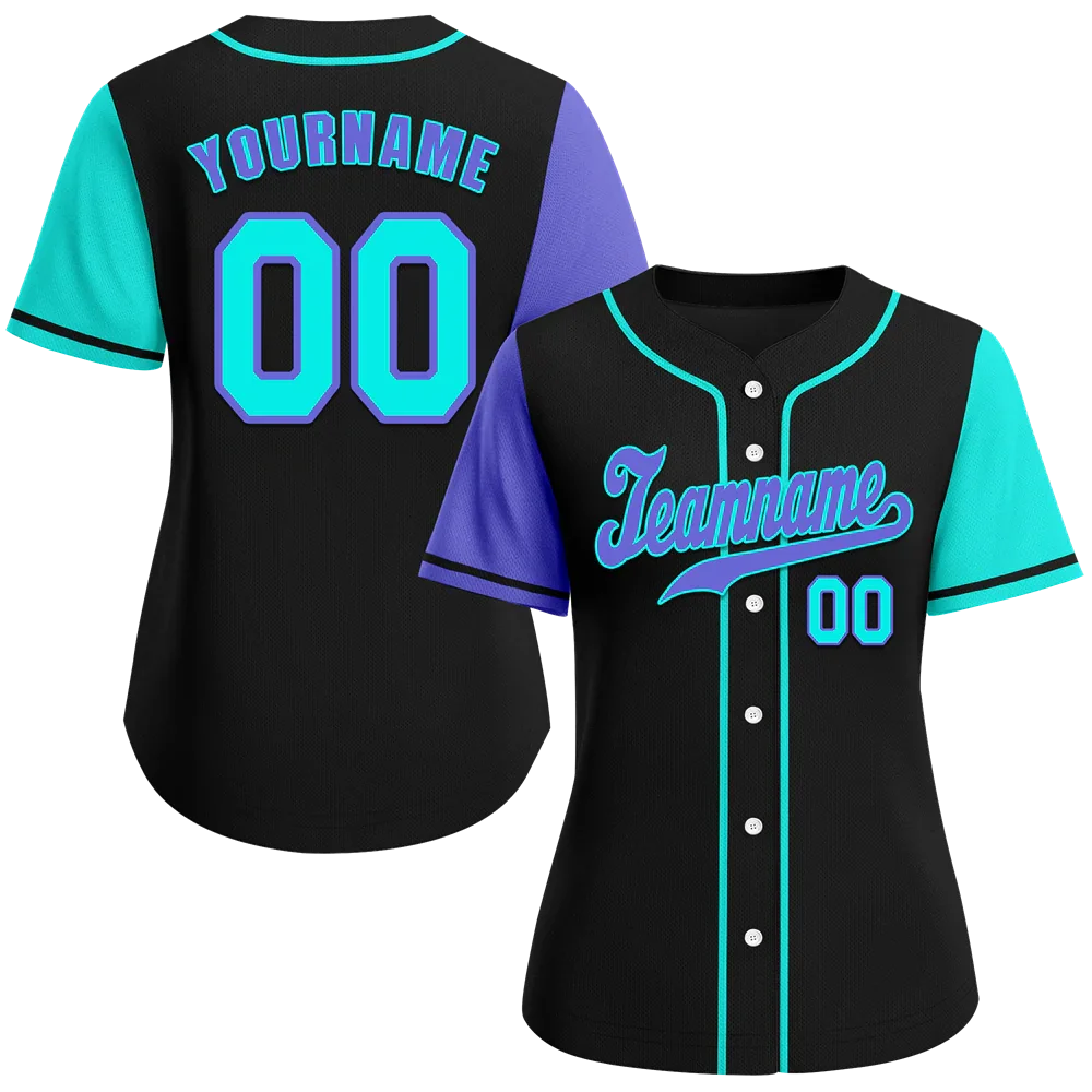 Custom Black Two Tone Purple Authentic Baseball Jersey - Coolcustomize