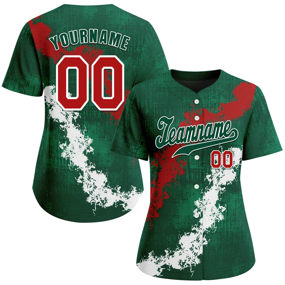 Custom Green Graffiti Pattern Green Authentic Baseball Jersey - Coolcustomize