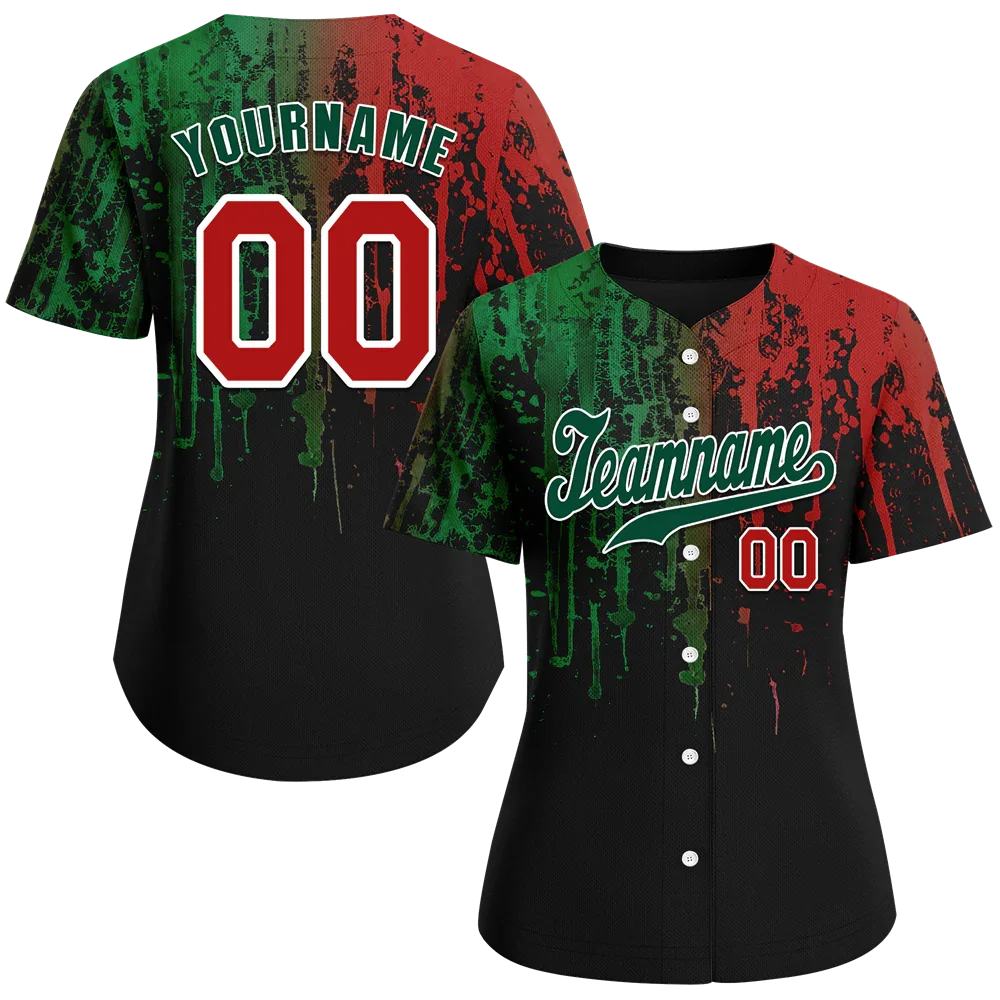 Custom Colorful Graffiti Pattern Green Authentic Baseball Jersey - Coolcustomize