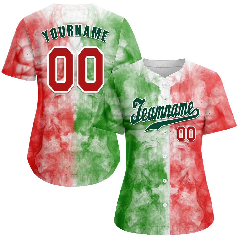 Custom Green Pink Graffiti Pattern Green Authentic Baseball Jersey - Coolcustomize