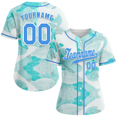 Custom Aqua Graffiti Pattern Aqua Authentic Baseball Jersey