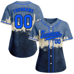 Custom Grey Black City Edition Blue Authentic Baseball Jersey BSBJ0a-bc0fbc7