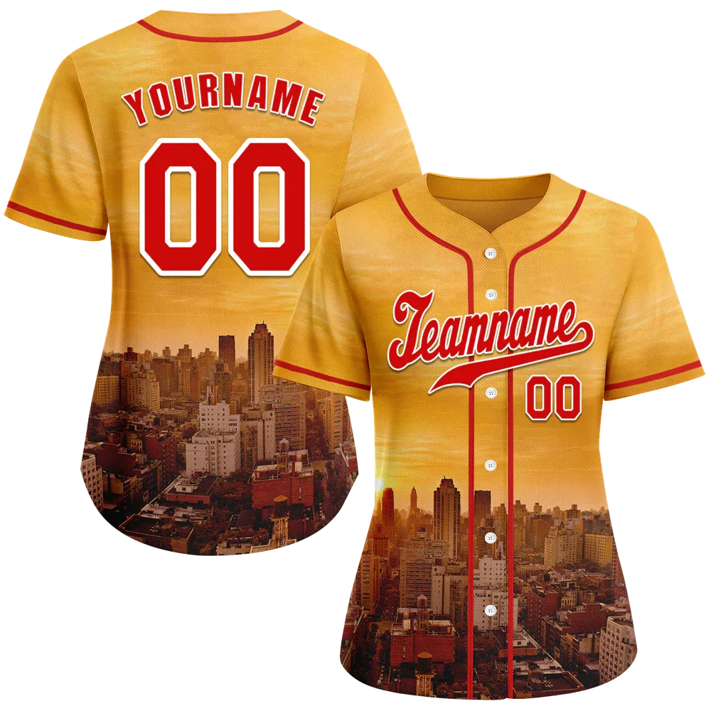 Custom Yellow City Edition Red Authentic Baseball Jersey BSBJ0a-bc0fbc8 - Coolcustomize