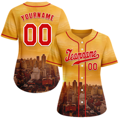 Custom Yellow City Edition Red Authentic Baseball Jersey BSBJ0a-bc0fbc8