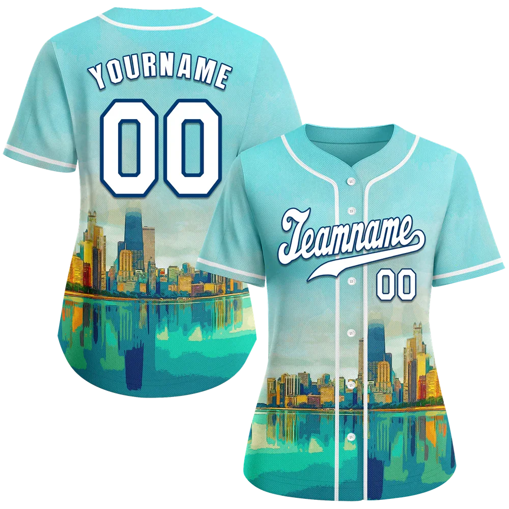 Custom Aqua City Edition White Authentic Baseball Jersey BSBJ0a-bc0fbd0 - Coolcustomize