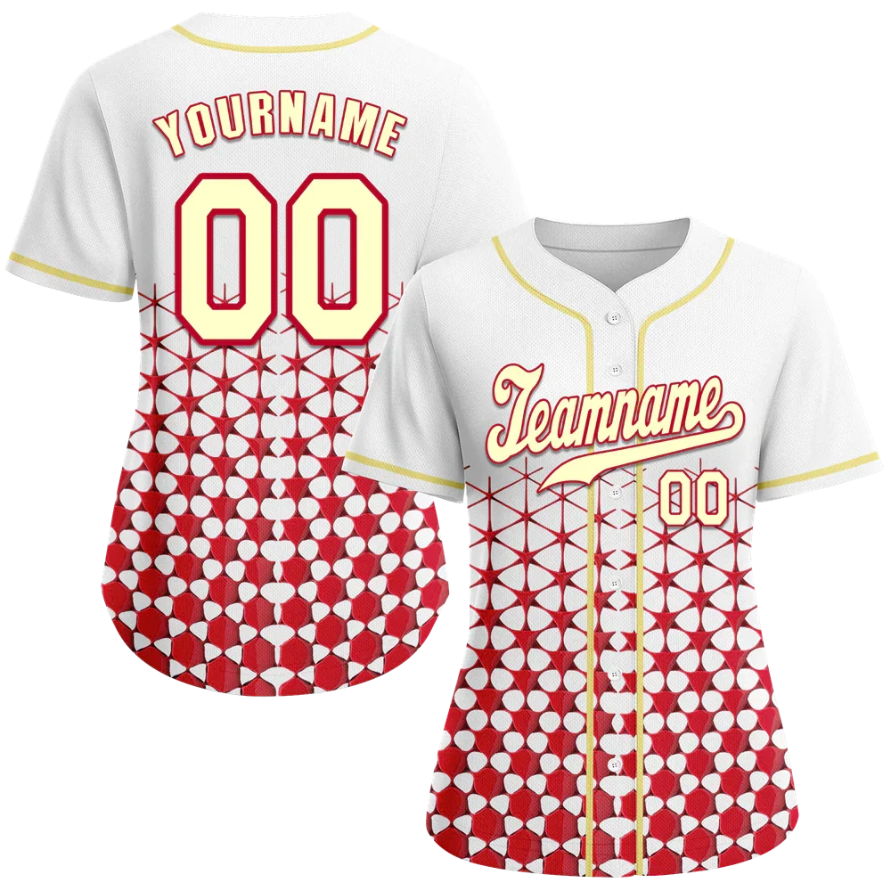 Custom White 3D Pattern Yellow Authentic Baseball Jersey BSBJ0a-bc0fbda - Coolcustomize