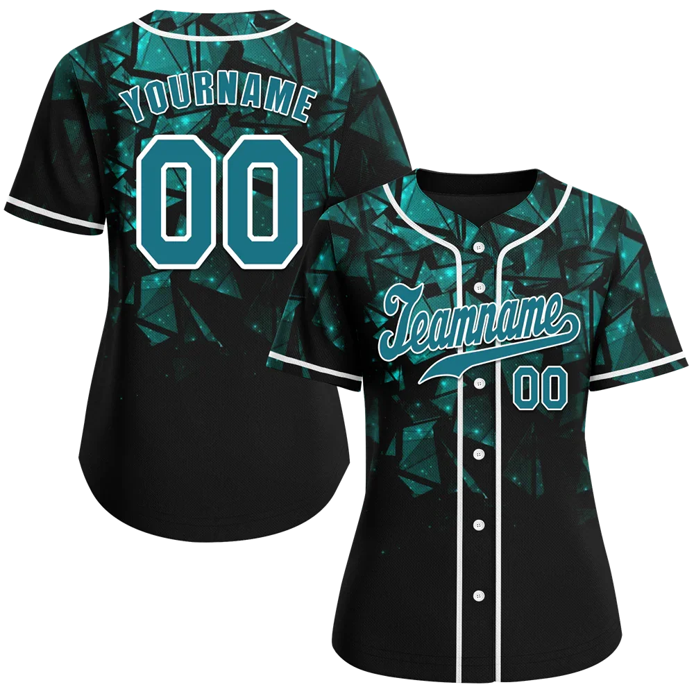 Custom Black 3D Pattern Aqua Authentic Baseball Jersey BSBJ0a-bc0fbdb - Coolcustomize
