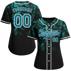 Custom Black 3D Pattern Aqua Authentic Baseball Jersey BSBJ0a-bc0fbdb