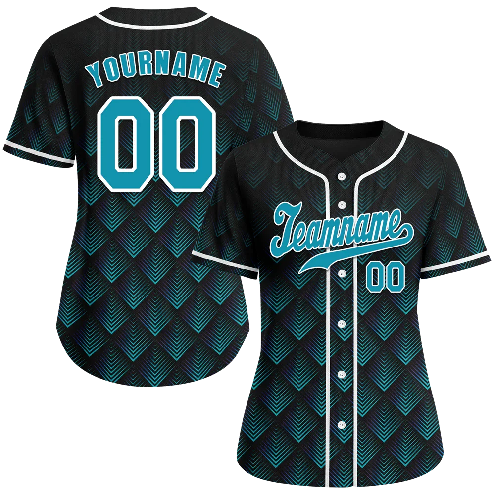Custom Black 3D Pattern Aqua Authentic Baseball Jersey BSBJ0a-bc0fbdc - Coolcustomize