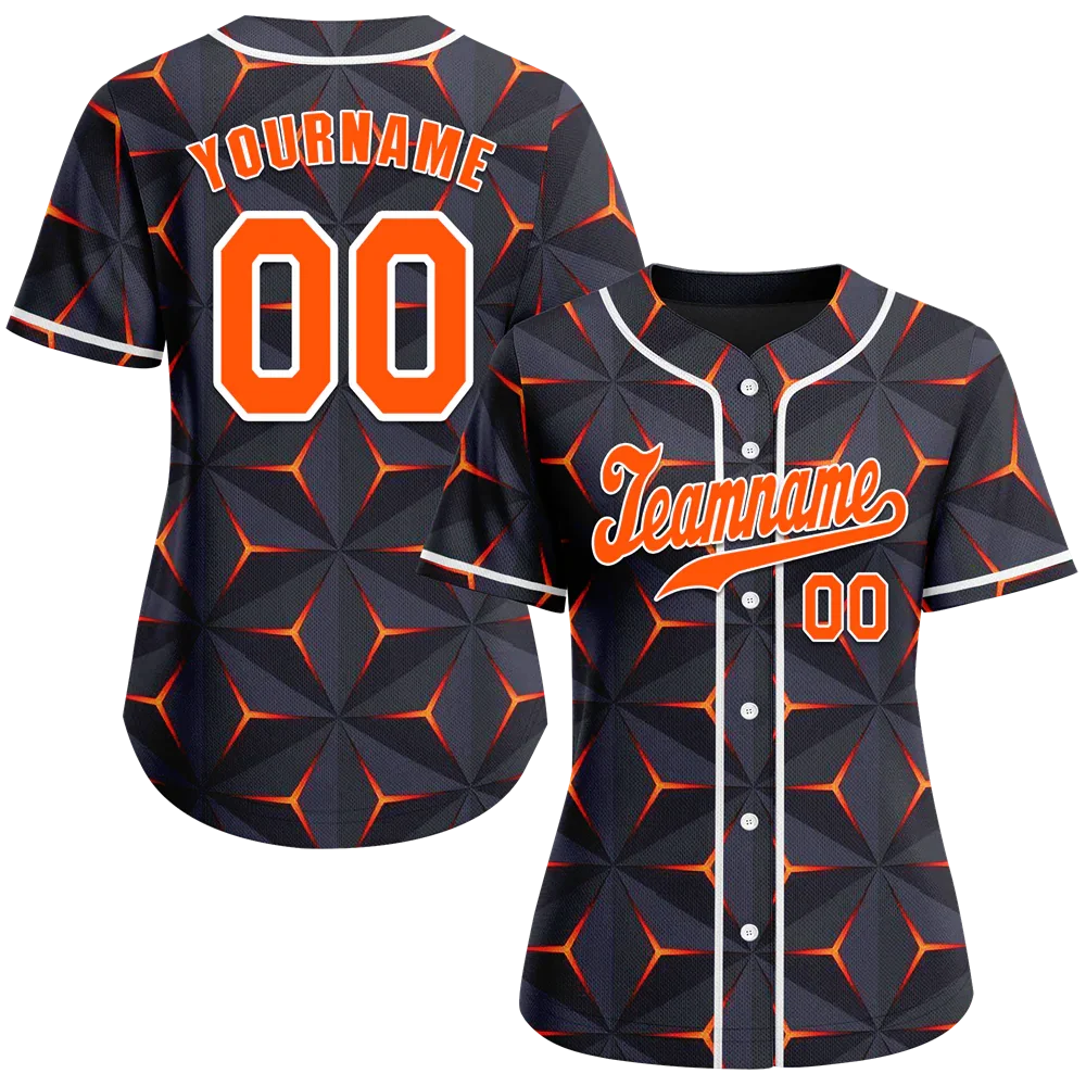 Custom Black 3D Pattern Orange Authentic Baseball Jersey BSBJ0a-bc0fbdd - Coolcustomize