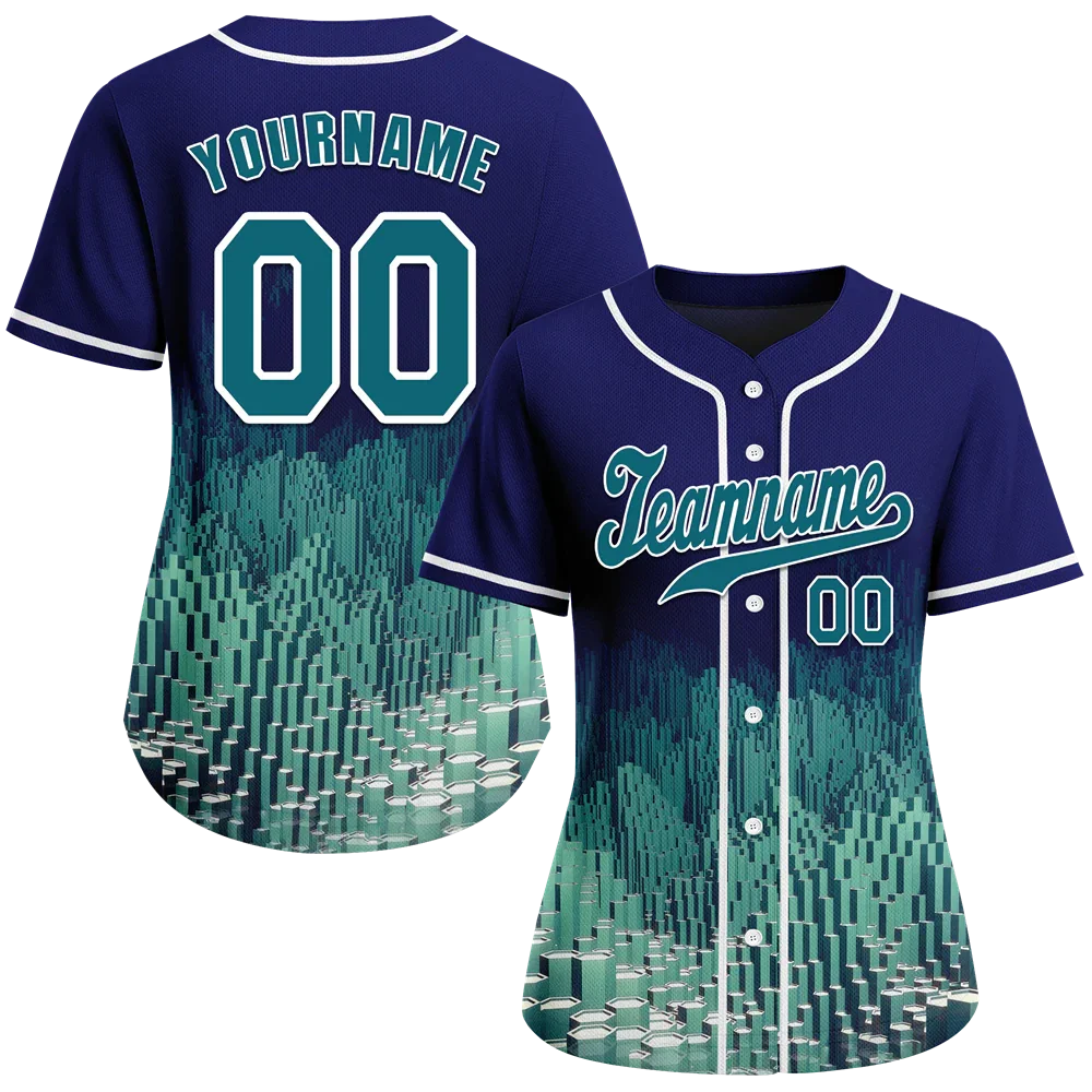 Custom Blue Aqua 3D Pattern Aqua Authentic Baseball Jersey BSBJ0a-bc0fbd9 - Coolcustomize