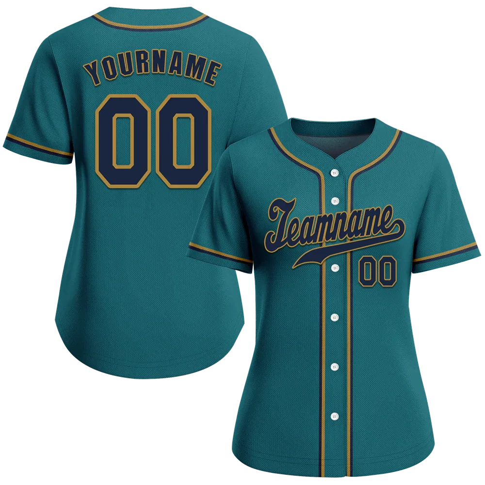 Custom Aqua Classic Style Black Authentic Baseball Jersey - Coolcustomize
