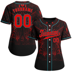 Custom Black Red 3D Pattern Red Authentic Baseball Jersey BSBJ0a-bc0fbe0