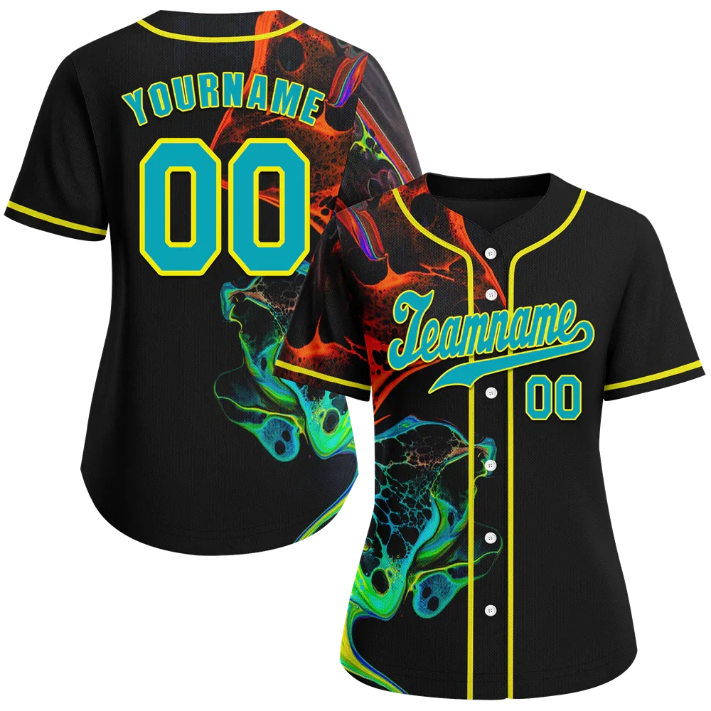 Custom Black Tie Dye Aqua Authentic Baseball Jersey BSBJ0a-bc0fbef - Coolcustomize