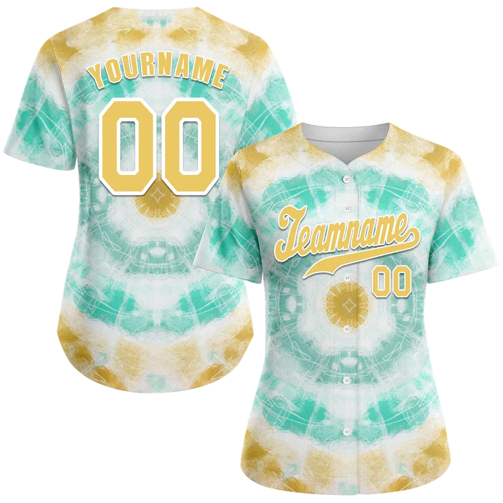 Custom Orange Aqua Tie Dye Orange Authentic Baseball Jersey BSBJ0a-bc0fbe8 - Coolcustomize
