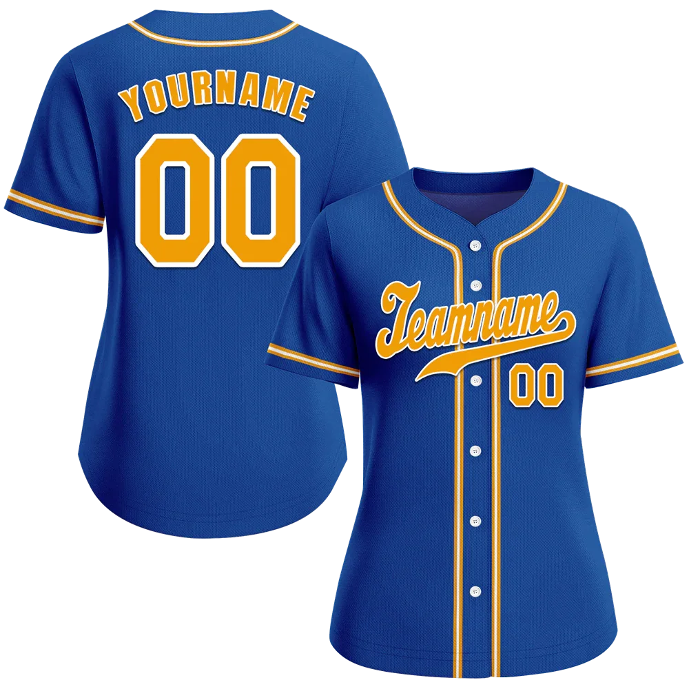 Custom Blue Classic Style Orange Authentic Baseball Jersey - Coolcustomize