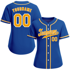 Custom Blue Classic Style Orange Authentic Baseball Jersey