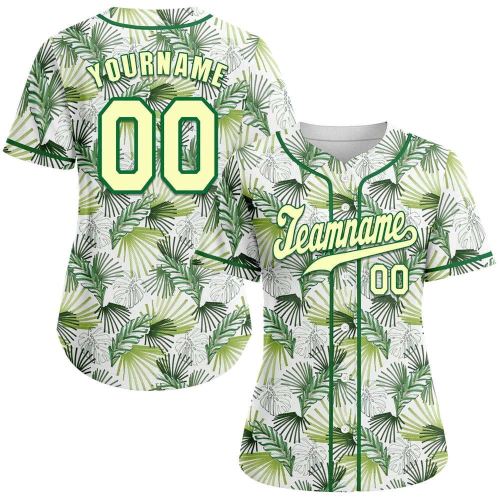 Custom Green Hawaii White Authentic Baseball Jersey BSBJ0a-bc0fb70 - Coolcustomize