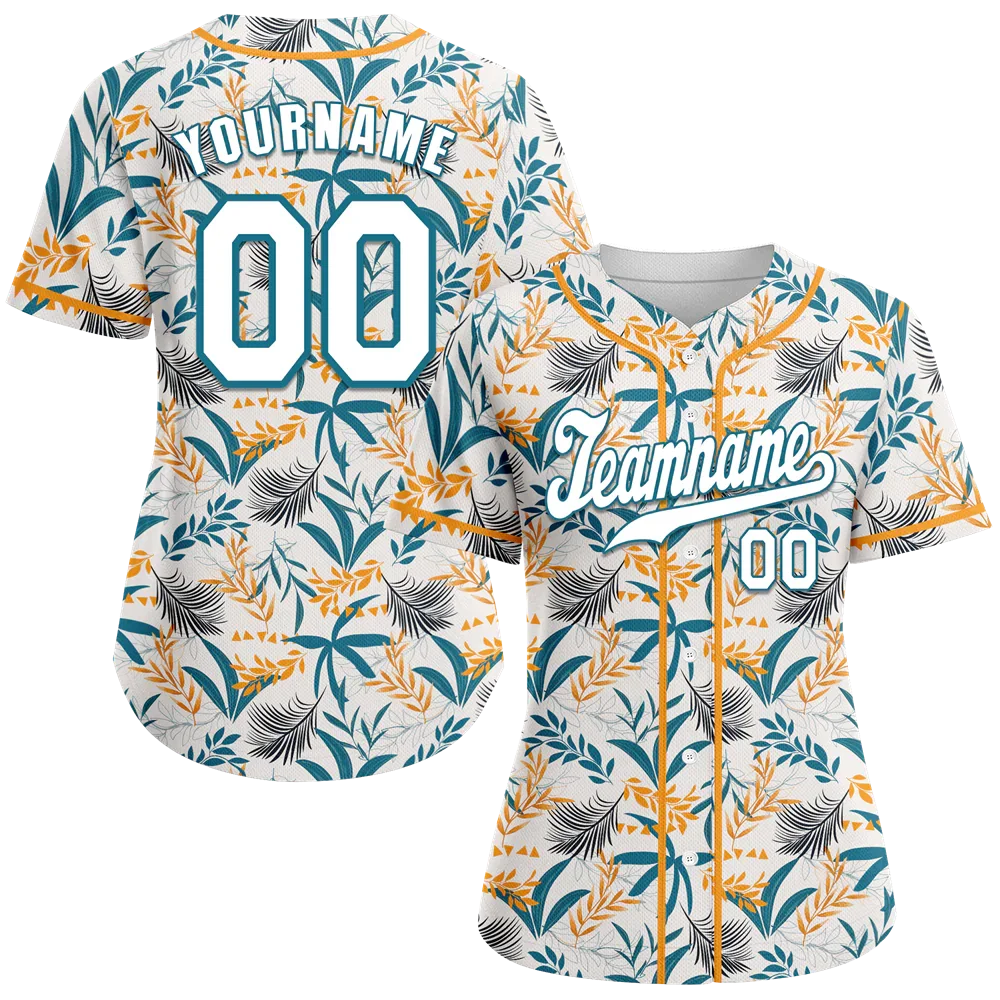 Custom Orange Aqua Hawaii White Authentic Baseball Jersey BSBJ0a-bc0fb7a - Coolcustomize