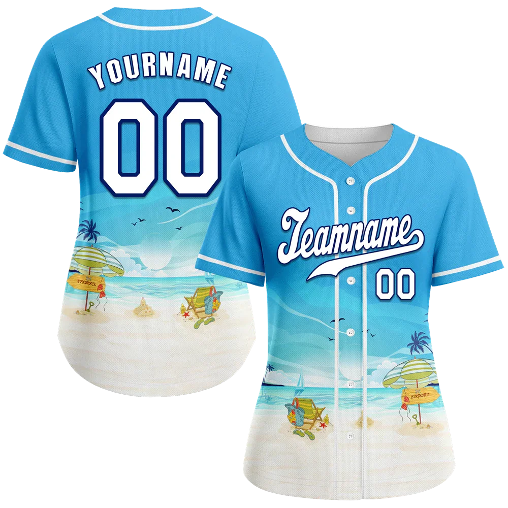 Custom Blue White Hawaii White Authentic Baseball Jersey BSBJ0a-bc0fb7c - Coolcustomize