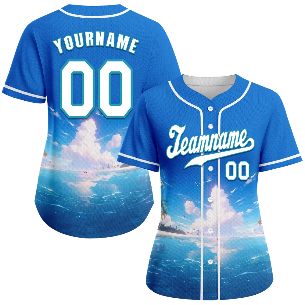 Custom Blue Hawaii White Authentic Baseball Jersey BSBJ0a-bc0fb7d - Coolcustomize