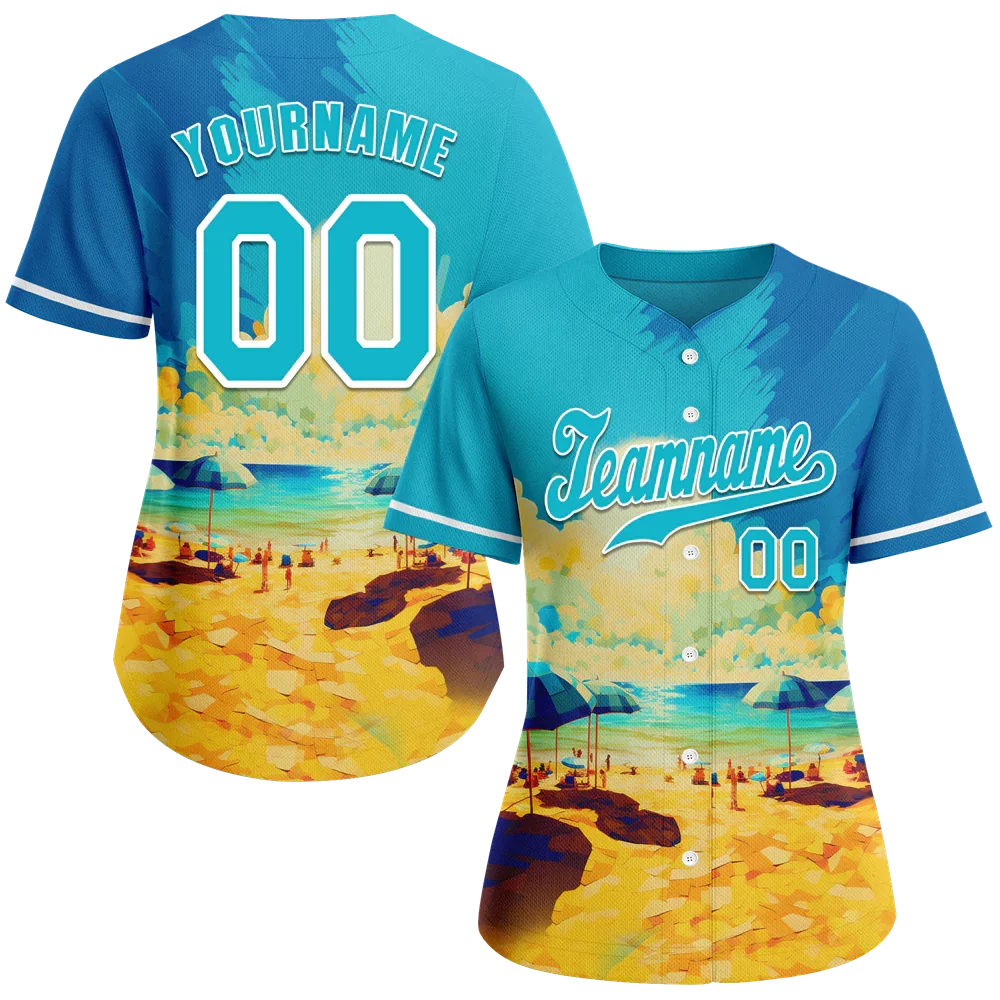 Custom Aqua Orange Hawaii Aqua Authentic Baseball Jersey BSBJ0a-bc0fb77 - Coolcustomize