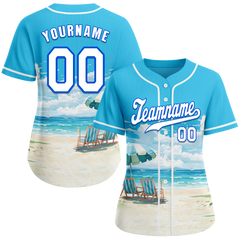 Custom Aqua Hawaii White Authentic Baseball Jersey BSBJ0a-bc0fb79