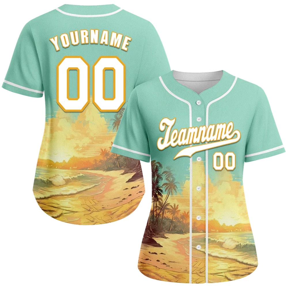 Custom Aqua Orange Hawaii White Authentic Baseball Jersey BSBJ0a-bc0fb80 - Coolcustomize