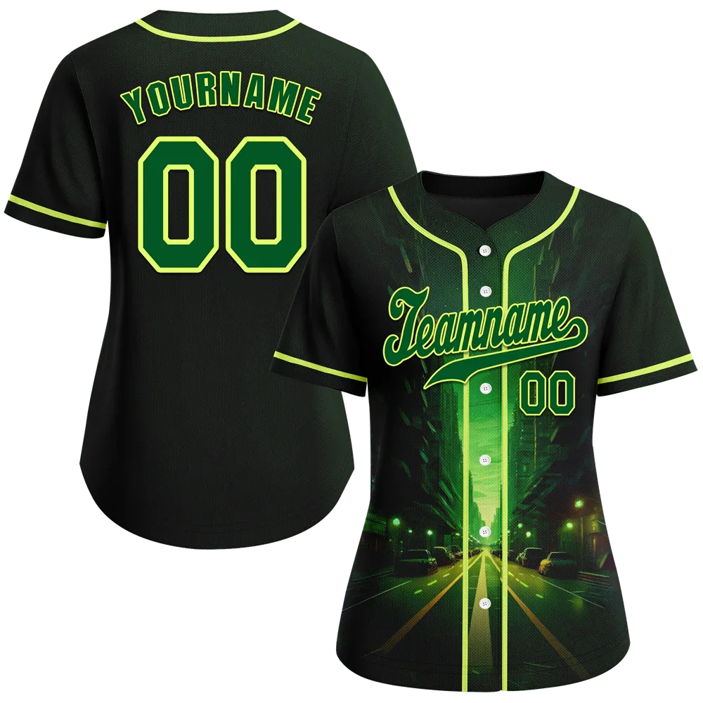 Custom Black Green Drift Fashion Green Authentic Baseball Jersey BSBJ0a-bc0fb8b - Coolcustomize