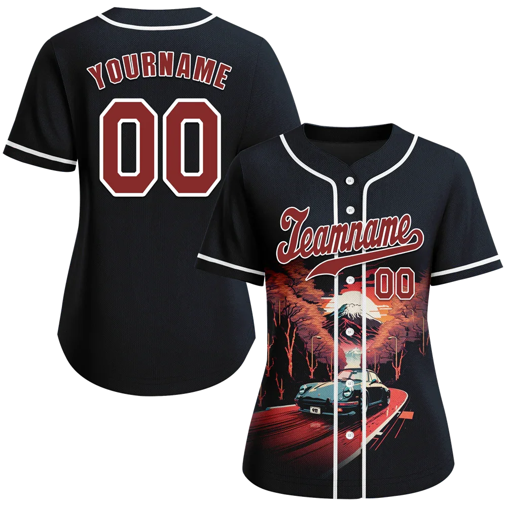 Custom Black Red Drift Fashion Red Authentic Baseball Jersey BSBJ0a-bc0fb87 - Coolcustomize