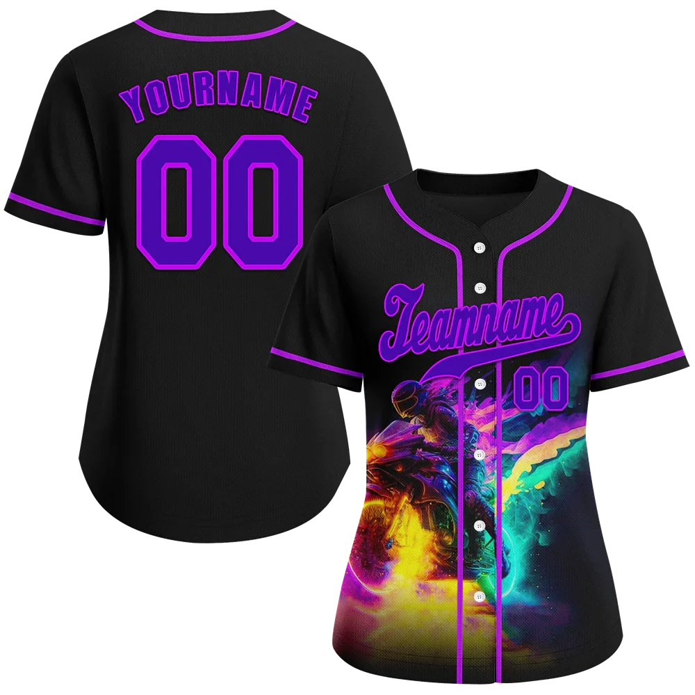 Custom Black Purple Drift Fashion Purple Authentic Baseball Jersey BSBJ0a-bc0fb88 - Coolcustomize