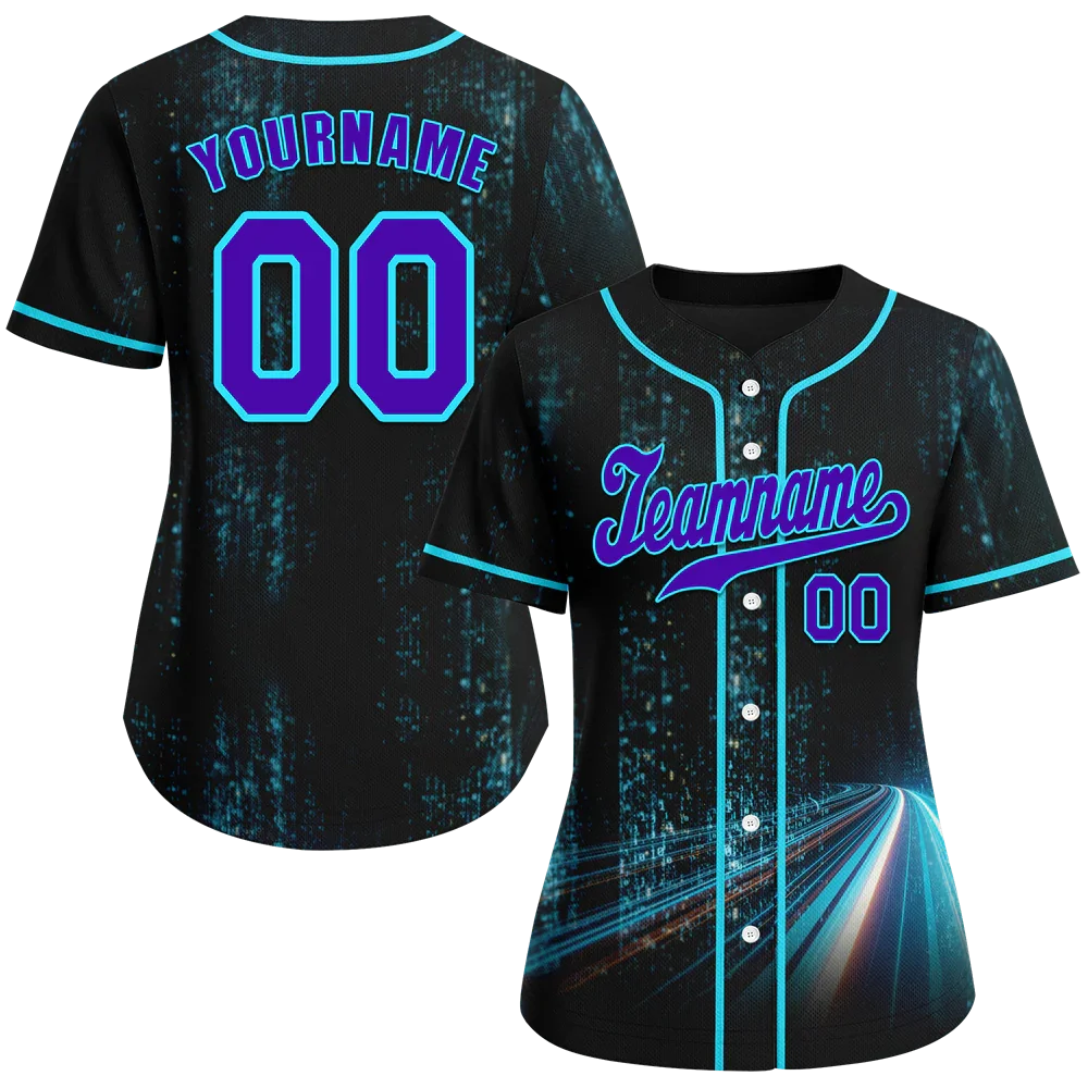 Custom Black Aqua Drift Fashion Blue Authentic Baseball Jersey BSBJ0a-bc0fb89 - Coolcustomize