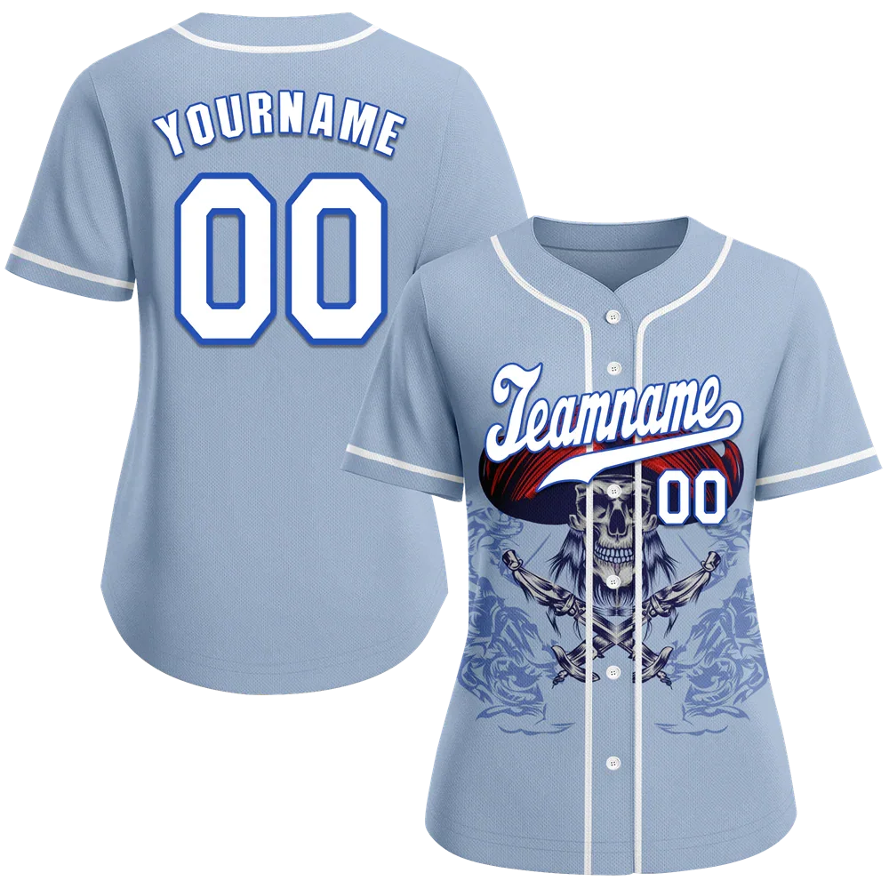 Custom Grey Skull Fashion White Authentic Baseball Jersey BSBJ0a-bc0fb9c - Coolcustomize
