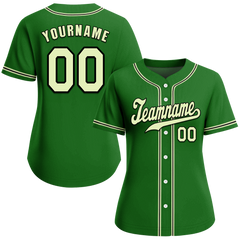 Custom Green Classic Style White Authentic Baseball Jersey