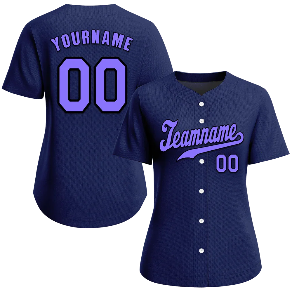 Custom Blue Classic Style Purple Authentic Baseball Jersey - Coolcustomize