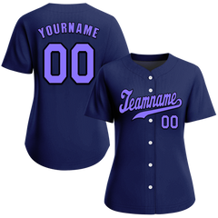 Custom Blue Classic Style Purple Authentic Baseball Jersey