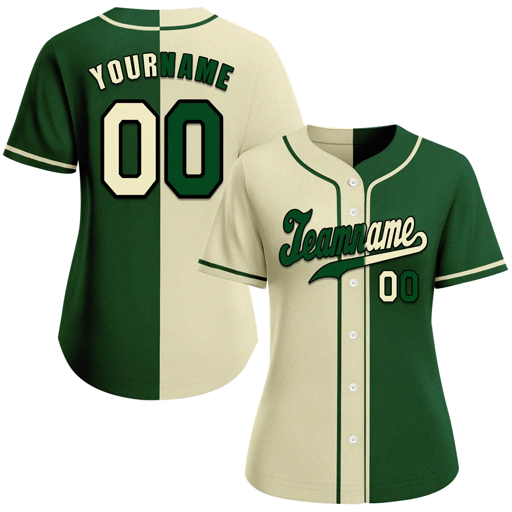 Custom White Green Gradient Fashion Green Authentic Baseball Jersey - Coolcustomize
