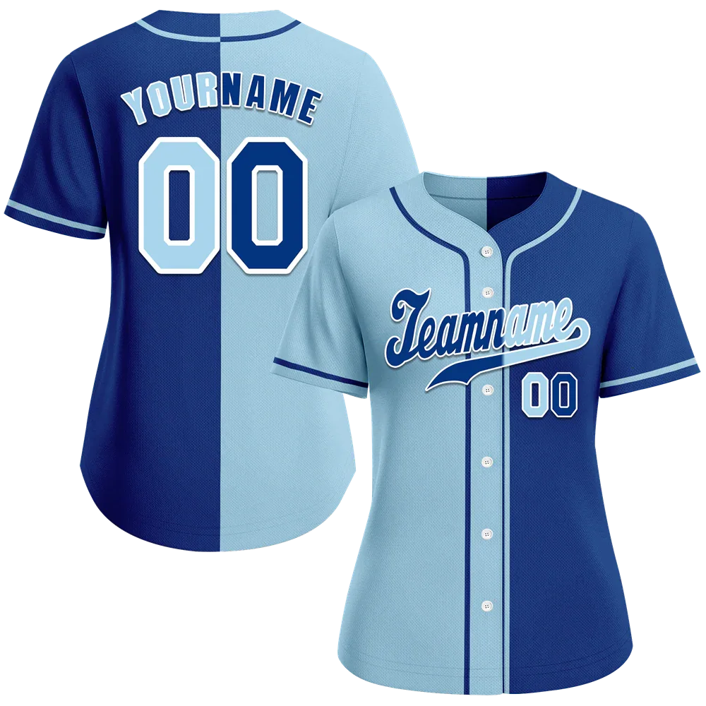 Custom Aqua Blue Gradient Fashion Blue Authentic Baseball Jersey - Coolcustomize
